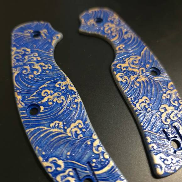 Japan Wave - Spyderco Sage 1 Knife Scales by Svechnikov Knives