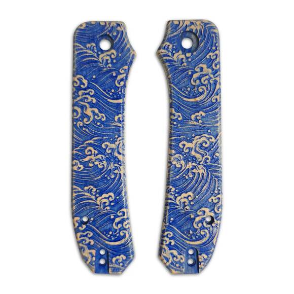WE Knife Big Banter maple handle scales - Japan Wave / hand-painted
