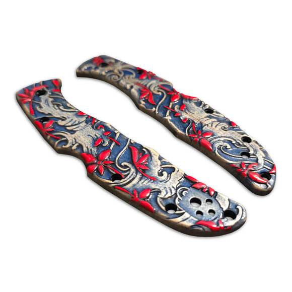 Spyderco Endura 4/Matriarch 2 maple handle scales - Japanese Maple / hand-painted