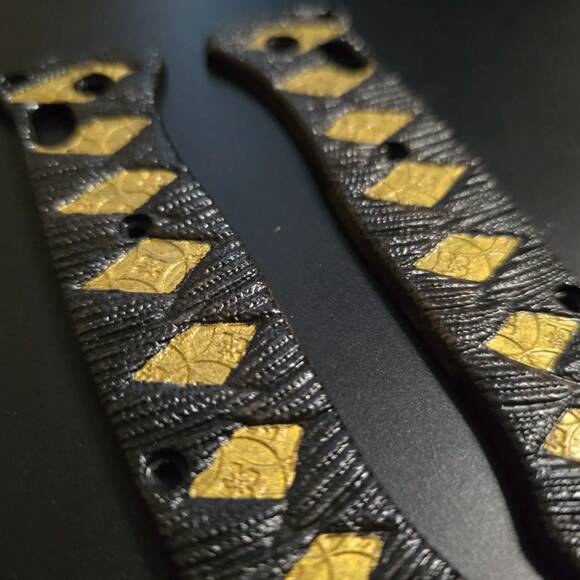 Katana Black Gold - Benchmade Bailout 537 Knife Scales by Svechnikov Knives