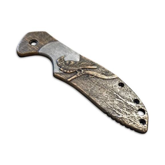 Kershaw Emerson CQC 6K/7K maple handle scales - Moon Raven / hand-painted