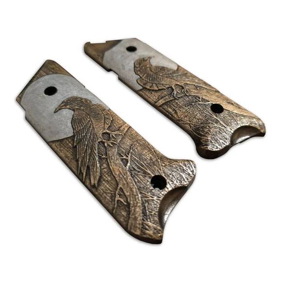 Ruger Mark IV Maple Grips - Moon Raven / Hand-painted