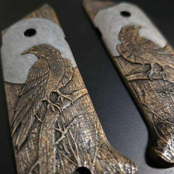 Ruger Mark IV Maple Grips - Moon Raven / Hand-painted