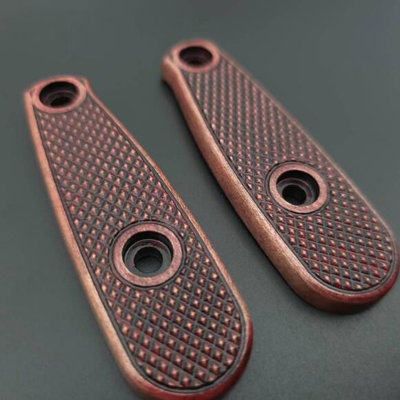 ESEE Izula maple handle scales - Classic V2 Dark Cherry / hand-painted