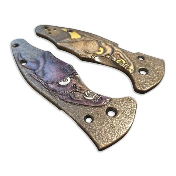 Oni Demon W - Spyderco Yojimbo 2 Knife Scales by Umeda Karin (梅田 夏鈴)