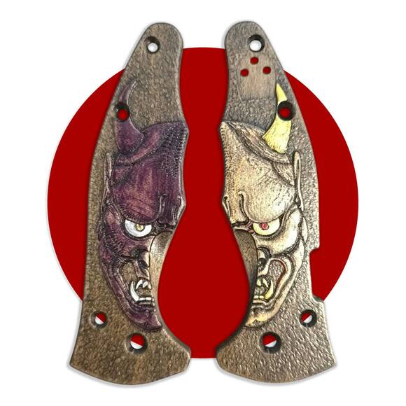 Oni Demon W - Spyderco Yojimbo 2 Knife Scales by Umeda Karin (梅田 夏鈴)