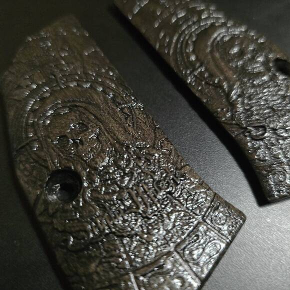 CZ Shadow 2 Compact Maple Grips - Santa Muerte Black / Hand-painted