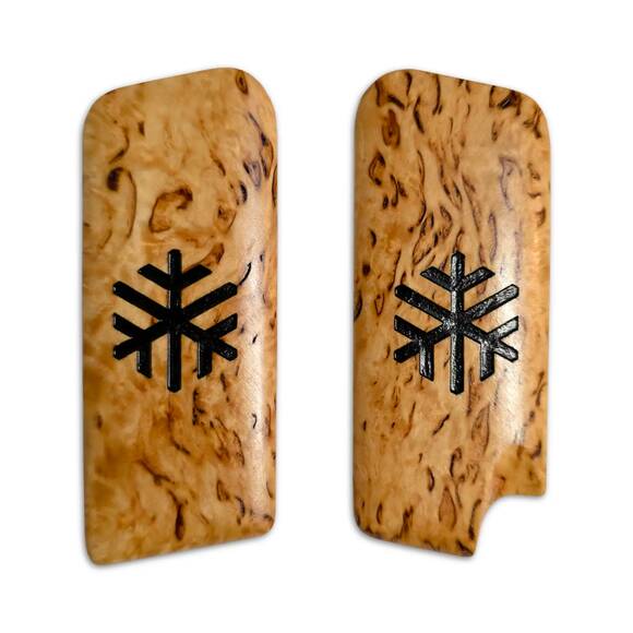Tokarev TT karelian birch Grips - Snowflakes / hand-painted