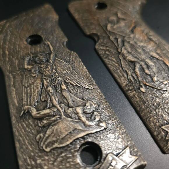 Beretta 92 Full-Size Maple Grips - St Archangel Michael / Hand-painted