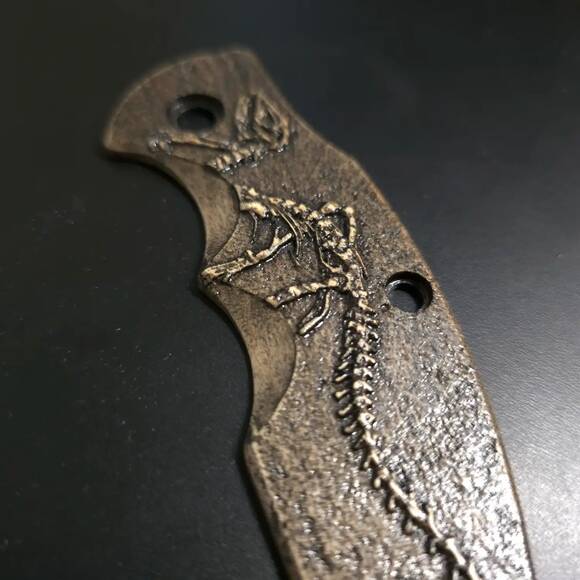 Stone Dino - Hinderer Jurassic Knife Scale by Svechnikov Knives