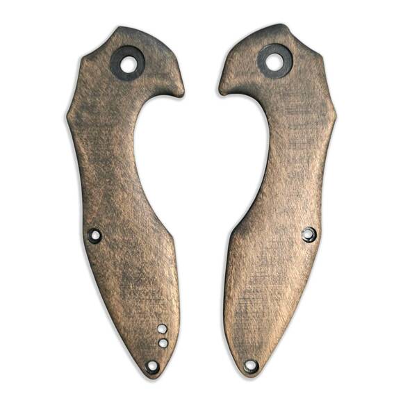 Kizer Minitherium maple handle scales - Traditional (3169) / hand-painted