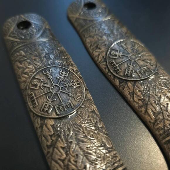 Vegvisir Dark - Fällkniven S1X, S1XB Knife Scales by Svechnikov Knives
