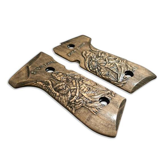 Beretta 92 Full-Size Maple Grips - Voina Ochima / Hand-painted