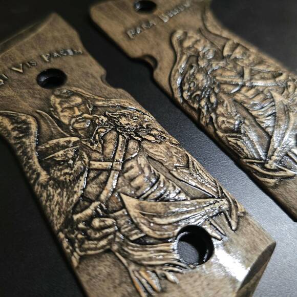 Beretta 92 Full-Size Maple Grips - Voina Ochima / Hand-painted
