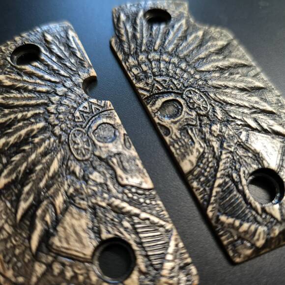 Sig Sauer P238 Maple Grips - War Chief / Hand-painted