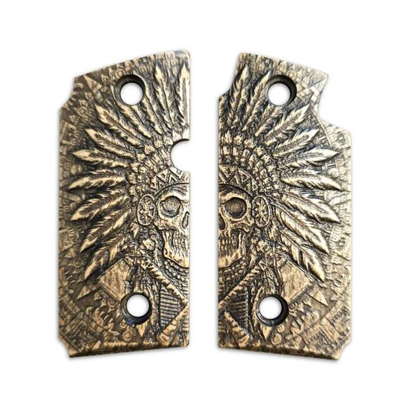 Sig Sauer P238 maple grips - War Chief / hand-painted