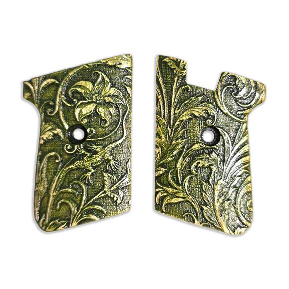 Jennings J-22 maple grips - Wild Thickets Green / hand-painted
