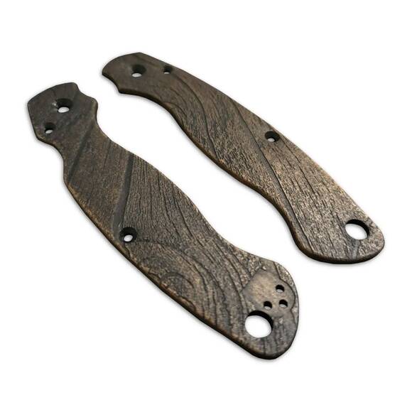 Wood Bark (3169) - Spyderco Military 2 Cru-Wear Knife Scales by Svechnikov Knives