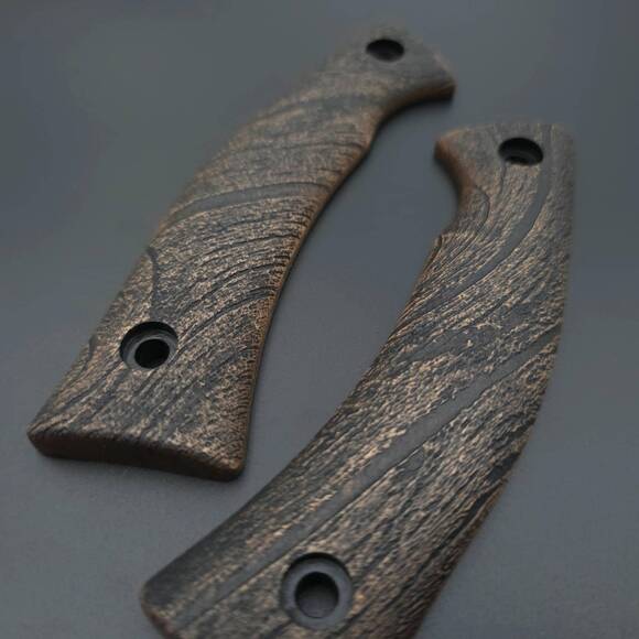 Ka-Bar Gunny KA5300 maple handle scales - Wood Bark (3169) / hand-painted
