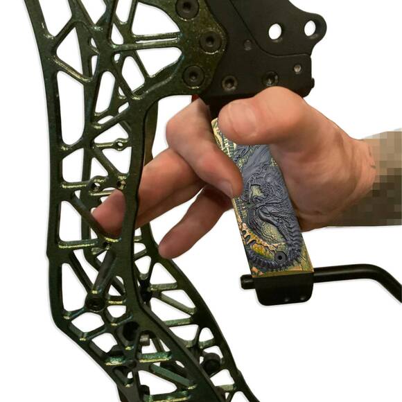 Gearhead Archery 1911 Slider maple grips - Alien Green Black / hand-painted