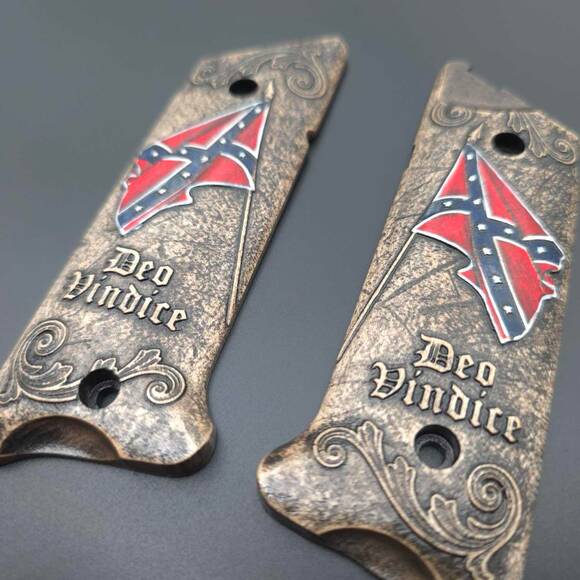 Ruger Mark IV Maple Grips - Deo Vindice / Hand-painted