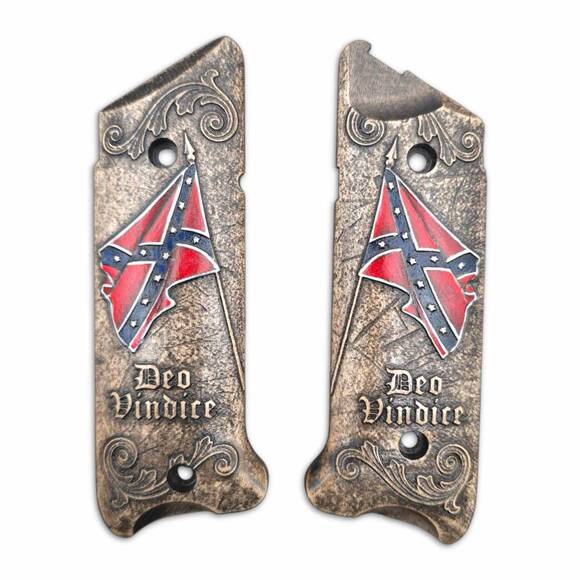 Ruger Mark IV maple grips - Deo Vindice / hand-painted
