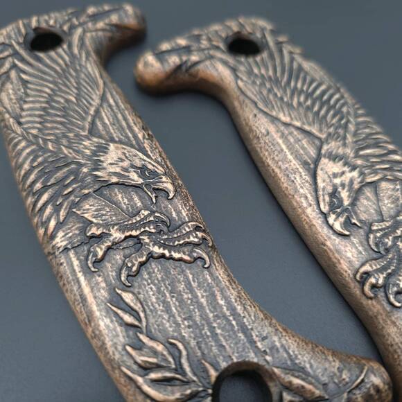 ESEE Junglas maple handle scales - Eagle Arrows / hand-painted