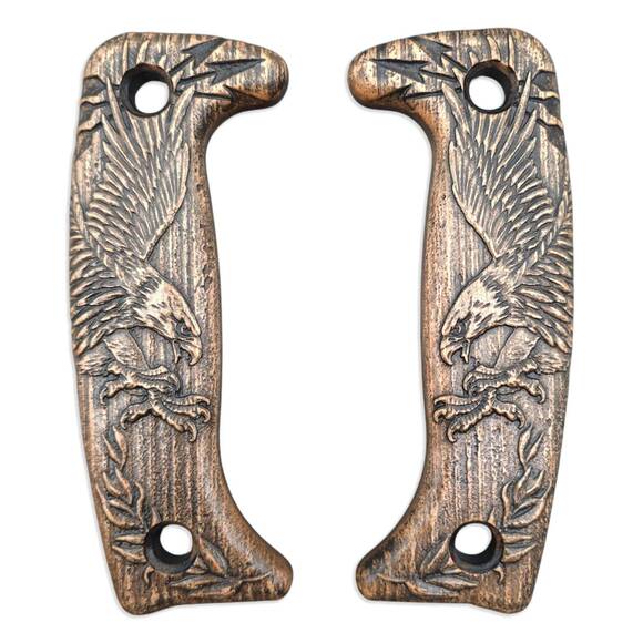 ESEE Junglas maple handle scales - Eagle Arrows / hand-painted