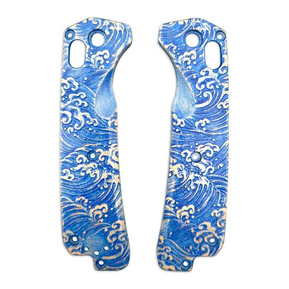 Benchmade Grizzly Ridge 15061 maple handle scales - Japan Wave / hand-painted