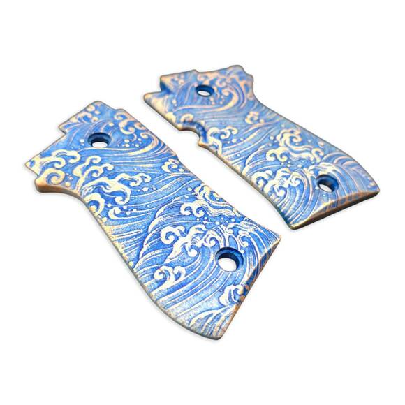 Beretta 85 Maple Grips - Japan Wave / Hand-painted