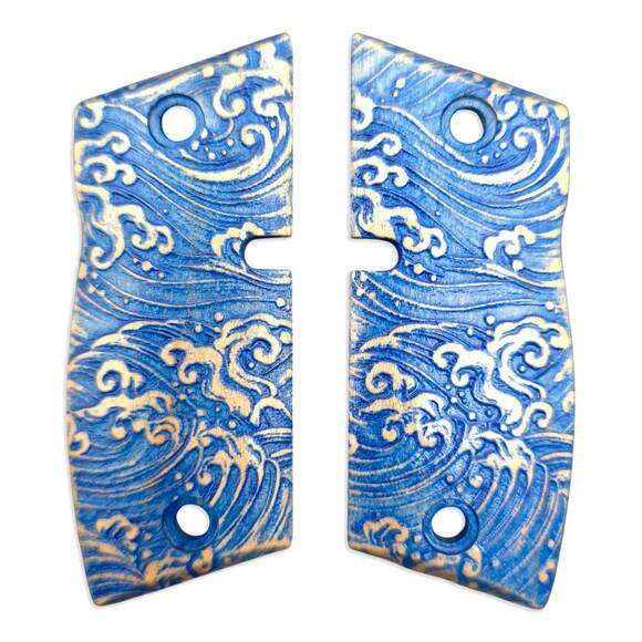 KelTec P15 Metal maple grips - Japan Wave / hand-painted