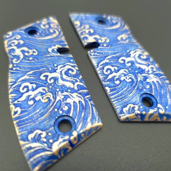 KelTec P15 Metal Maple Grips - Japan Wave / Hand-painted