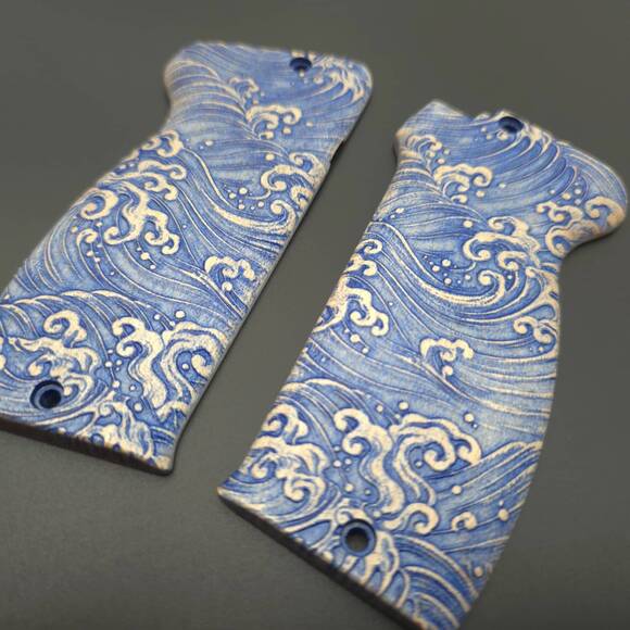 MAC Mle 1950 Maple Grips - Japan Wave / Hand-painted