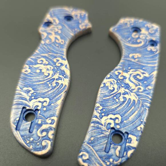 Japan Wave - Spyderco Lil' Native Compression Knife Scales by Svechnikov Knives