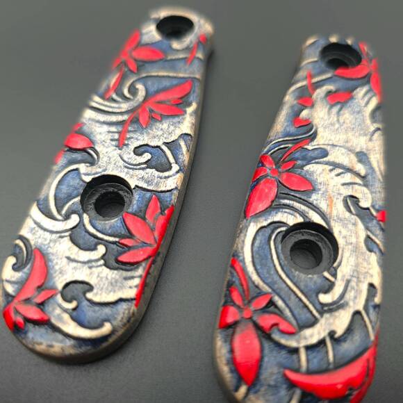 ESEE Izula maple handle scales - Japanese Maple / hand-painted