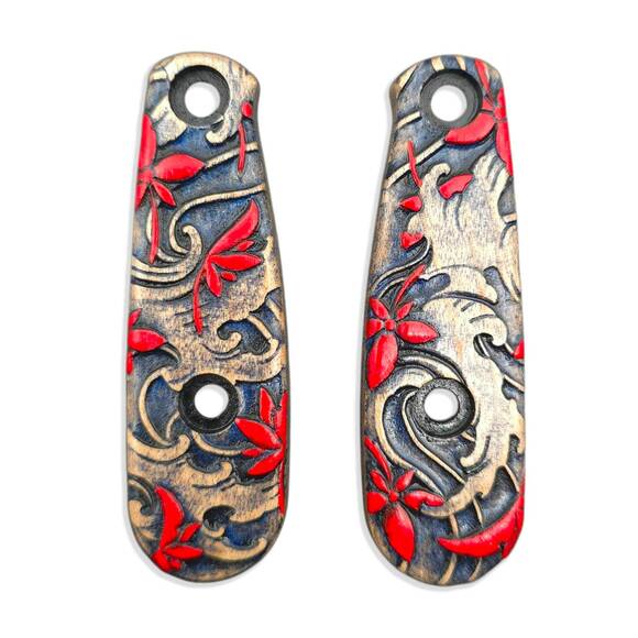 ESEE Izula maple handle scales - Japanese Maple / hand-painted