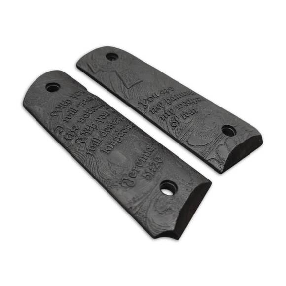 1911 Full-Size Maple Grips - Jeremiah 51:20 Black / Hand-painted