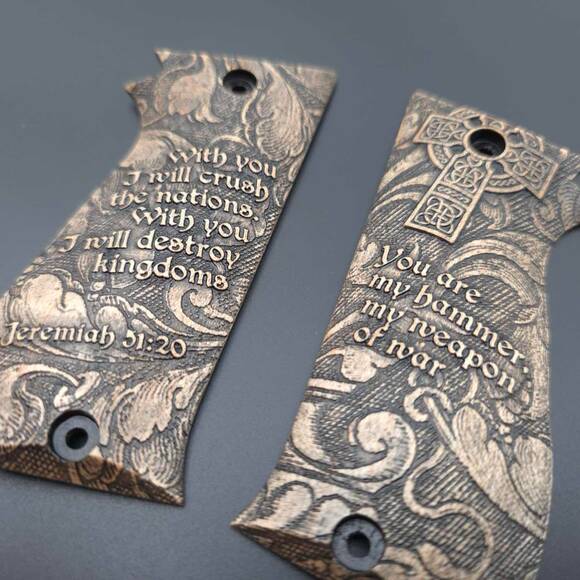 SAR K2 45 C Maple Grips - Jeremiah 51:20 / Hand-painted