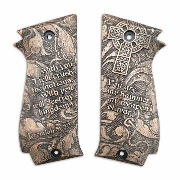 SAR K2 45/45 C maple grips - Jeremiah 51:20 / hand-painted