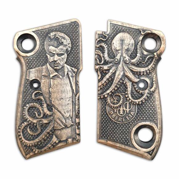 Beretta M1951 maple grips - La Piovra / hand-painted