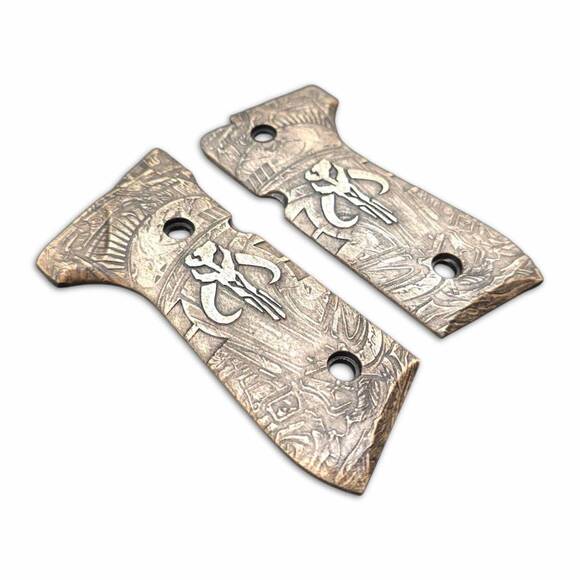 Beretta 92 Full-Size Maple Grips - Mythosaur Skull / Hand-painted