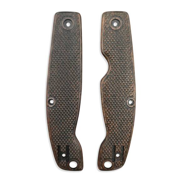 Spyderco Pattadese walnut handle scales - Classic V2 Dark / hand-painted