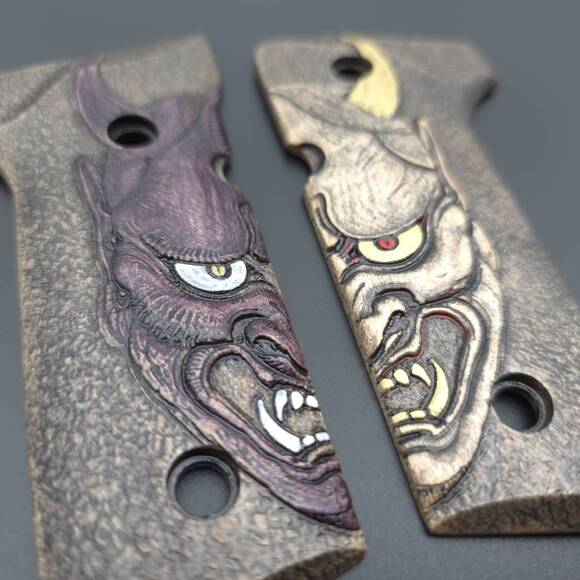 Beretta 92X, M9A3, M9A4 Maple Grips - Oni Demon W by Umeda Karin