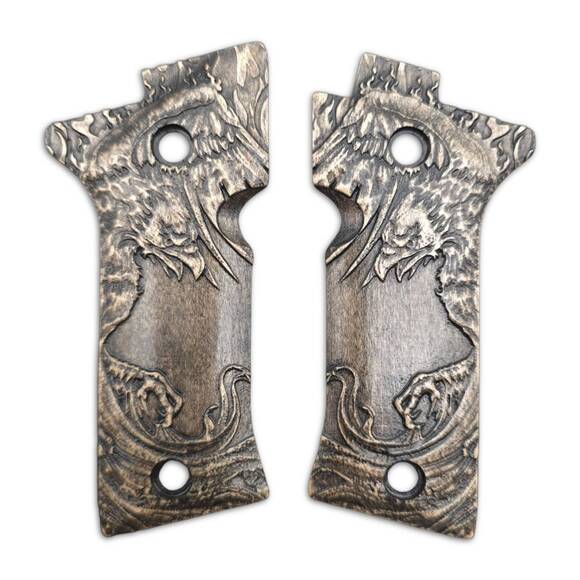 Beretta 80X Cheetah maple grips - Phoenix / hand-painted