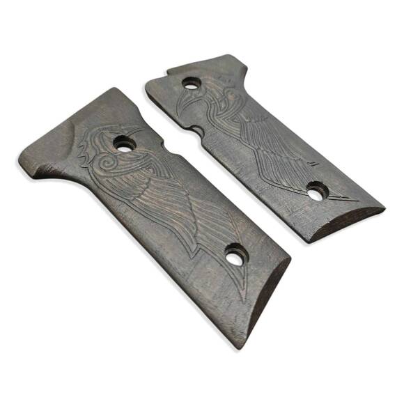 Beretta 92X, M9A3, M9A4 Maple Grips - Runic Raven Black / Hand-painted