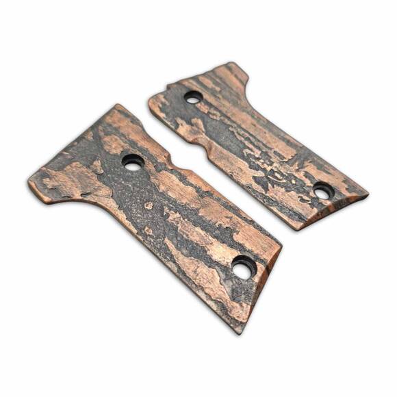Beretta 92X Compact-Size Maple Grips - Roughness Bronze / Hand-painted