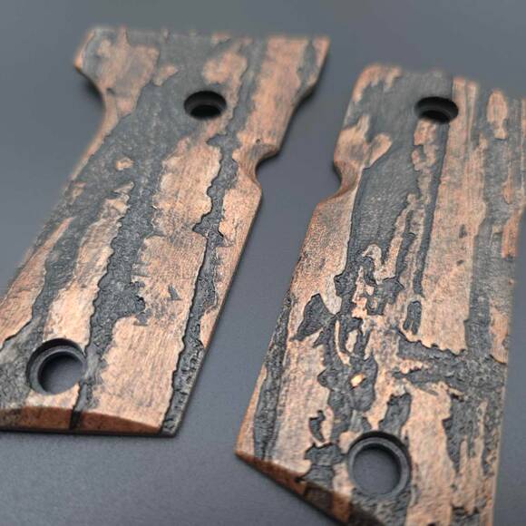 Beretta 92X Compact-Size Maple Grips - Roughness Bronze / Hand-painted