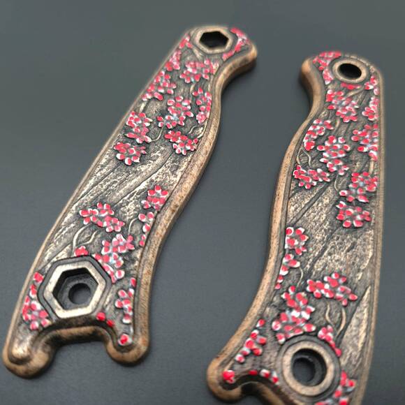 Ka-Bar Becker Short maple handle scales - Sakura / hand-painted