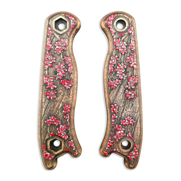Ka-Bar Becker Short maple handle scales - Sakura / hand-painted