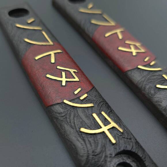 Ka-Bar Model 4 EK44/EK45 maple handle scales - Soft Touch Japan / hand-painted